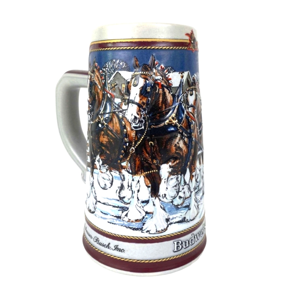 Budweiser Clydesdale Horses Mug Stein  Scene Depicted - Collectable